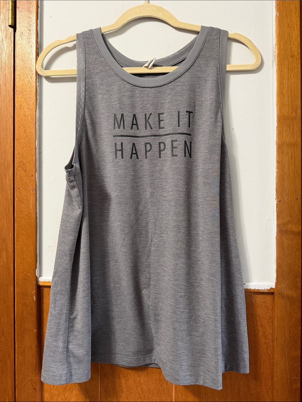 Make it Happen Gray Tank Top women’s size Large Athletic Collection